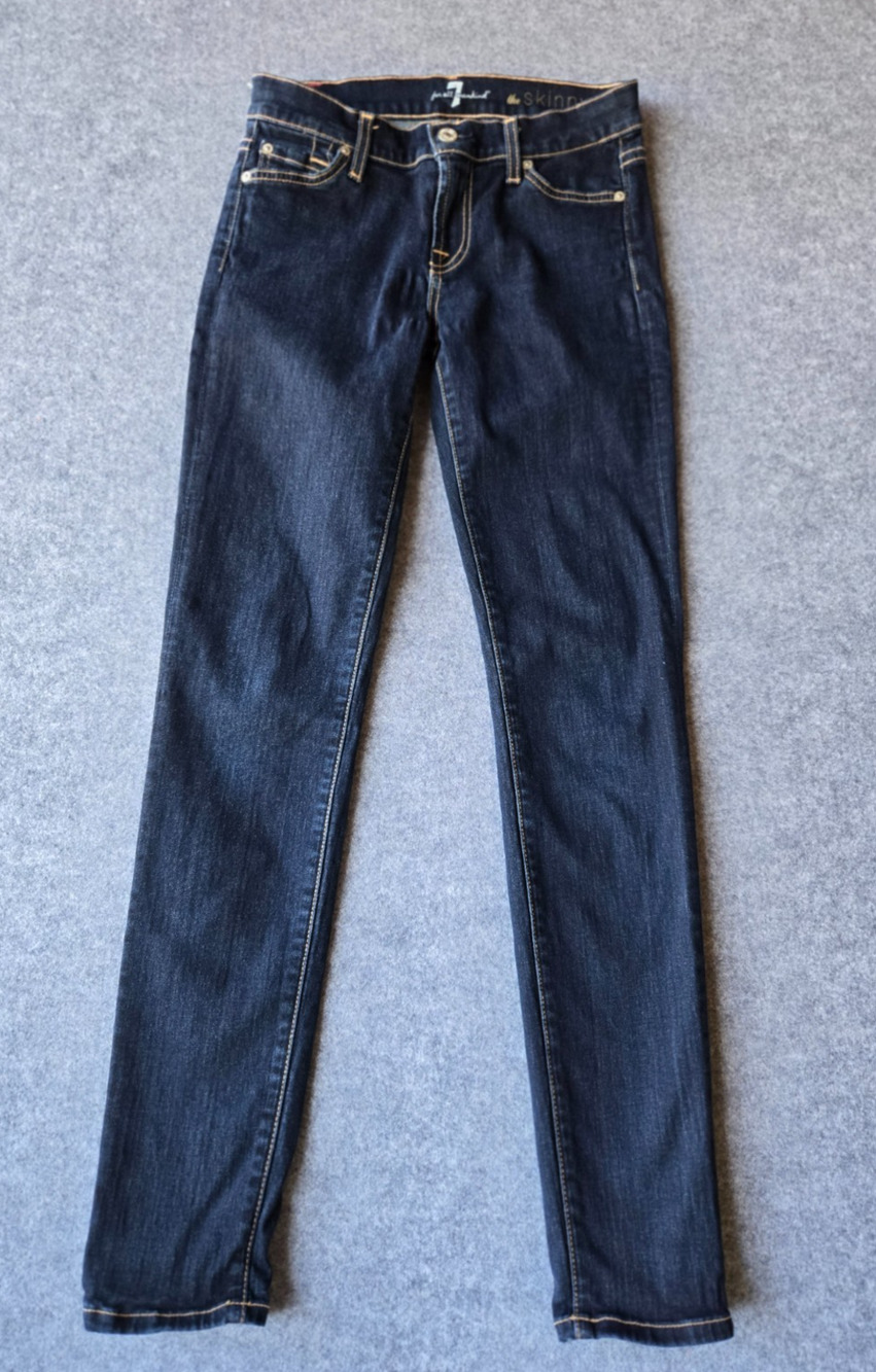 7 For All Mankind Jeans Women's The Skinny Stretch Size 25 Dark Wash 26.5 x29